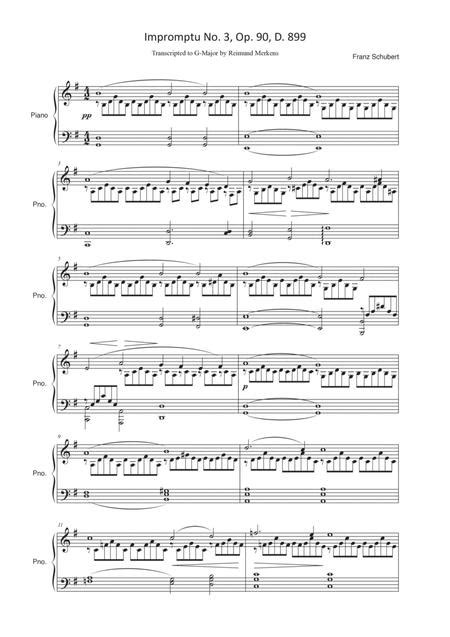 Impromptu No. 3, Op. 90, D. 889  (G-major Version)